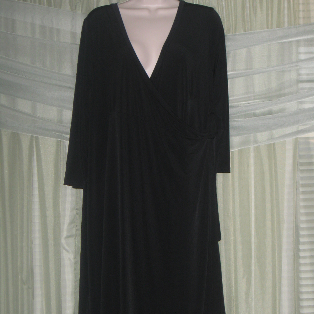 NEW ADDITIONS Maternity Black Wrap Dress